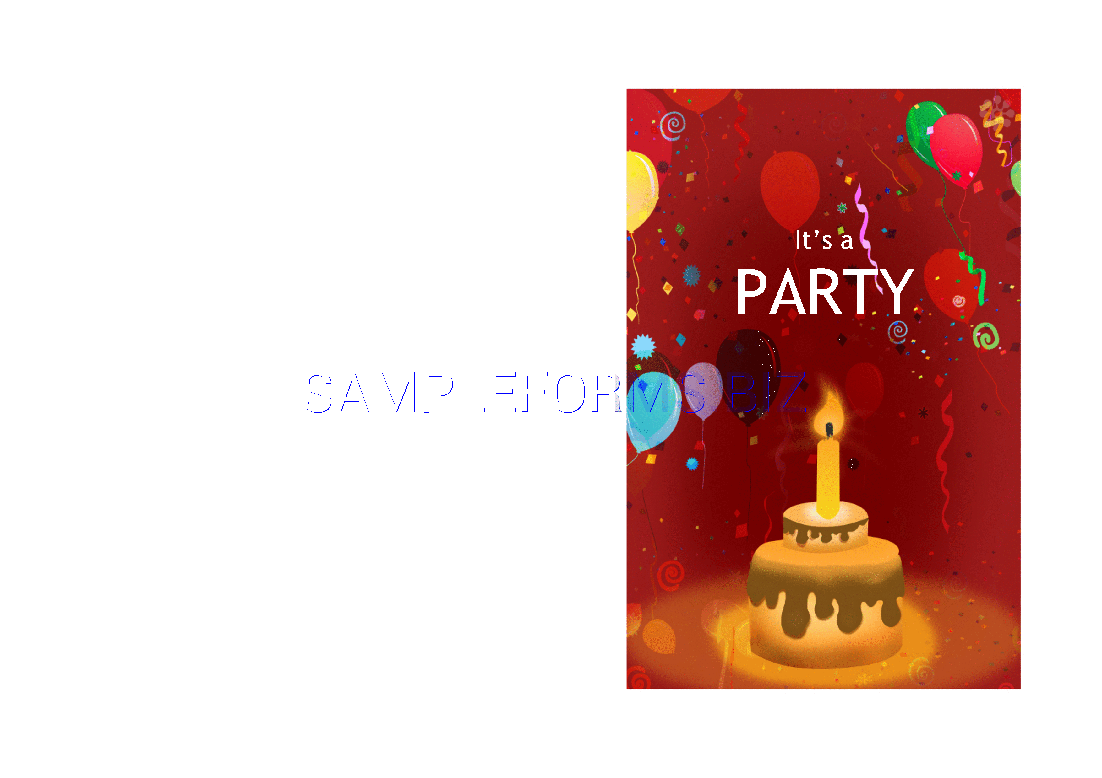 Preview free downloadable Birthday Invitation Template 1 in PDF (page 1)